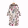 Kvinners vintervarme yttertøy med blomstertrykk Hettelommer Vintage oversize kåper