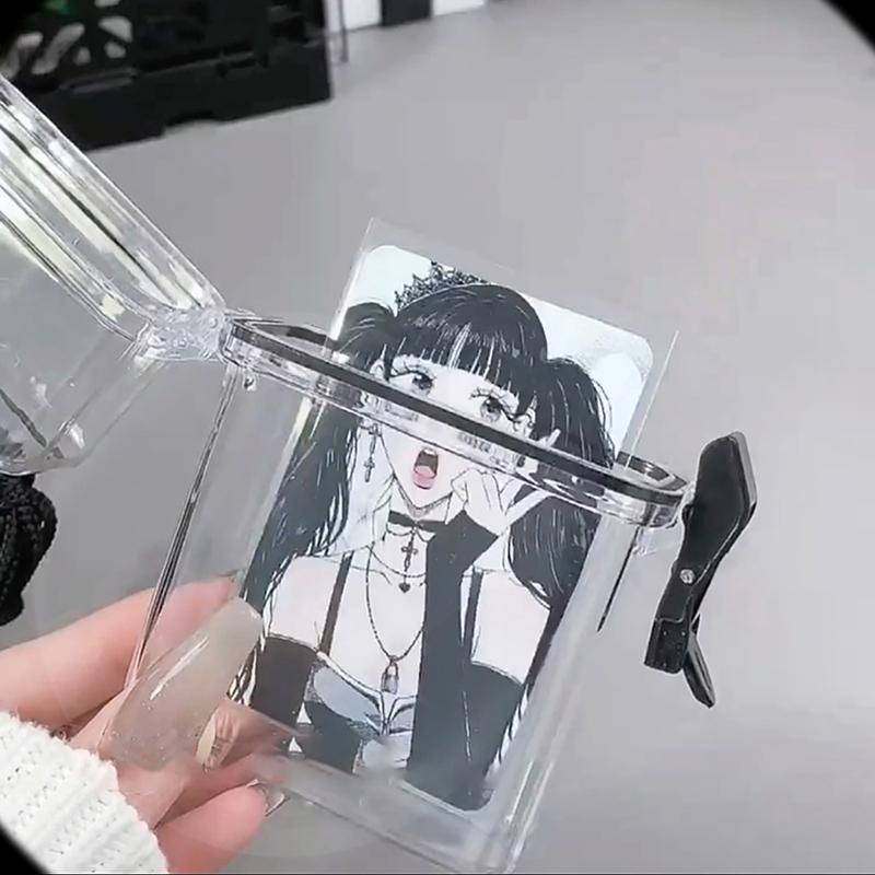 Kawaii Album Case Container Portable Card Sleeve Photocards Storage Box Kpop Idol Photo Card Holder Boxes