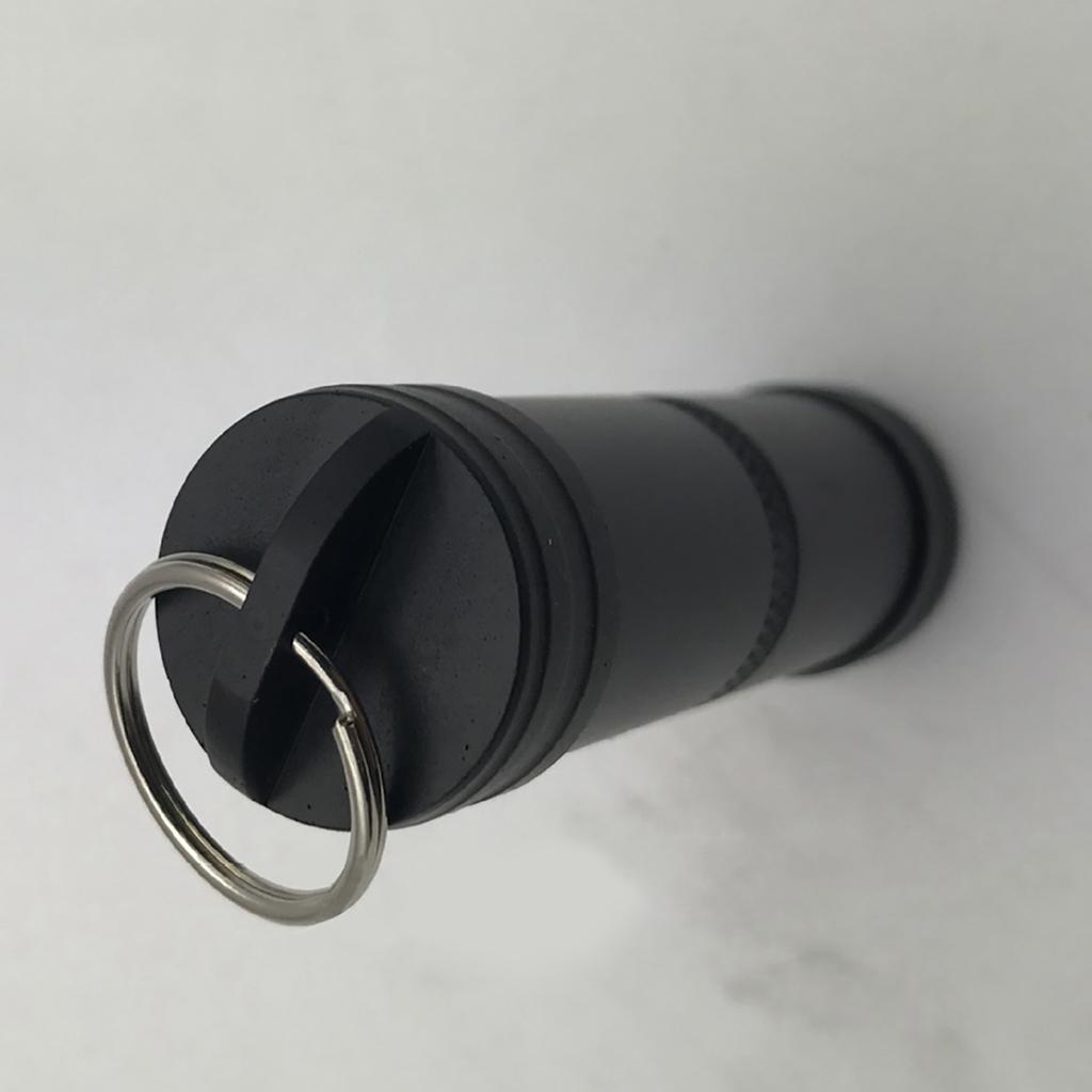 Outdoor Tragbar Wasserdicht Aluminiumlegierung Pillendose Etui Organizer Medikamentenhalter(schwarz)