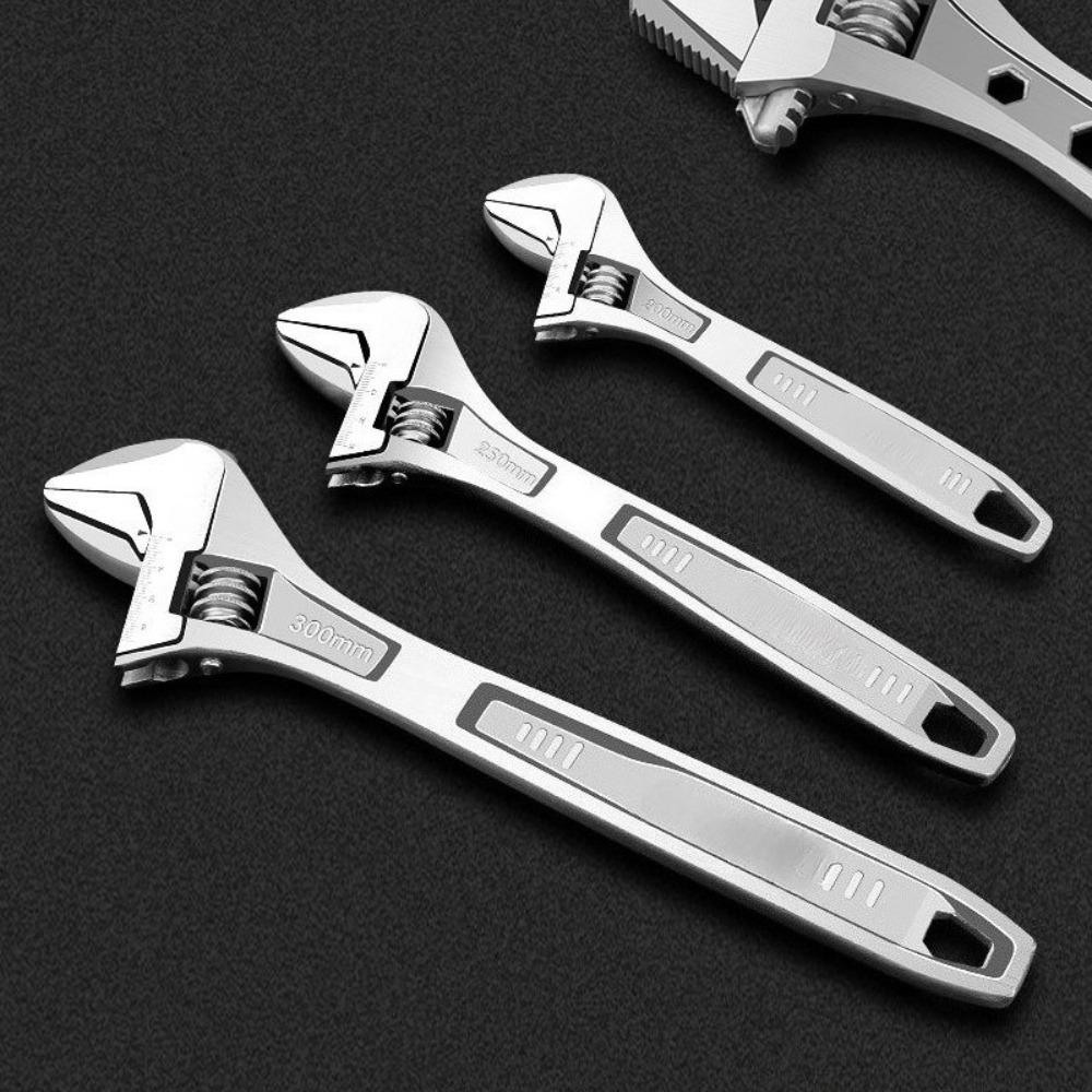 Adjustable Wrench Large Openin Long Handle Universal Spanner Clamp Wrench Mechanical Workshop Hand Repair Tools