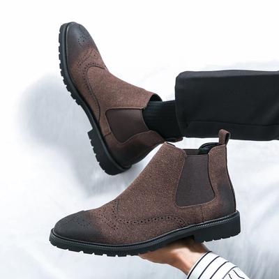 Mode Frühling Winter Retro Leder Stiefeletten Herren Chelsea Boot 2025 Lässige Plateau Schuhe Herren Slipper Paare Stiefeletten Handgefertigt Botines