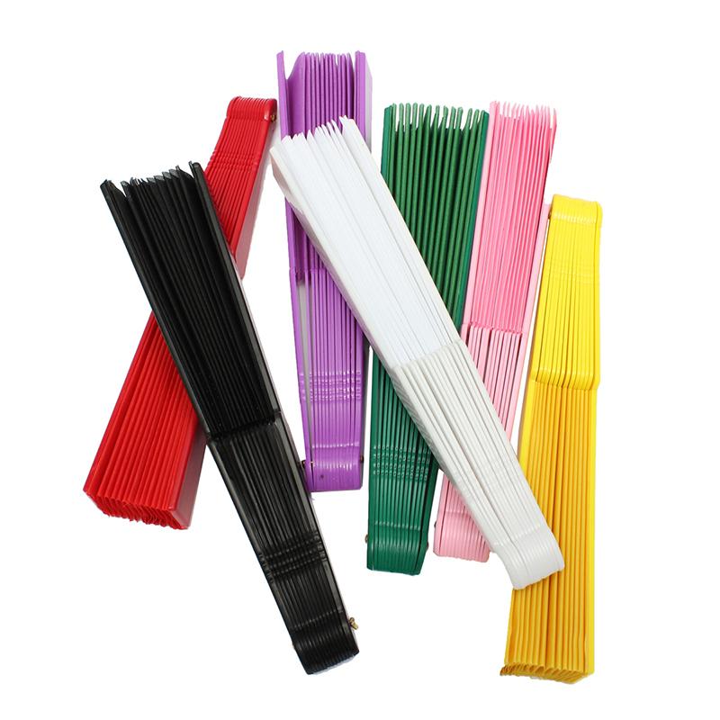 Potable Handheld Fabric Hand Folding Fan Outdoor Dancing Bridals Wedding Party