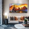 Nordic landscape oil painting color sky watercolor art canvas painting living room corridor office home decoration mural No Frame