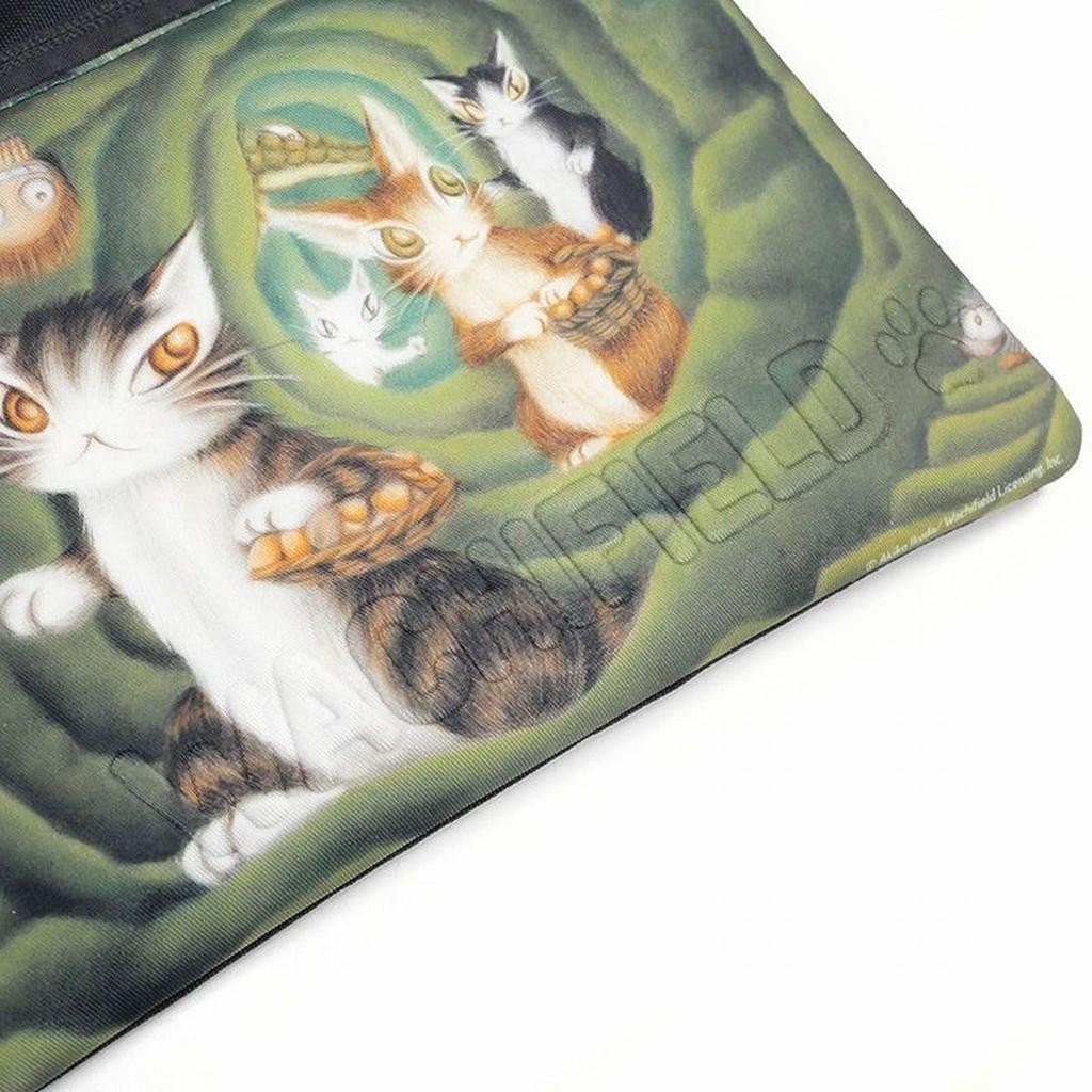 [Wachifield] Dayan the Cat Lightweight and Durable Embossed Pouch with Funny Characters