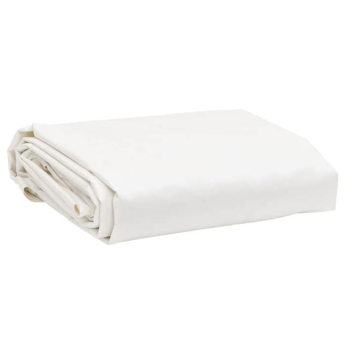 VidaXL Bâche, Couverture de Toit avec Oeillets Métalliques, Bâche de Protection Résistante aux UV Jardin Extérieur, Blanc 156068