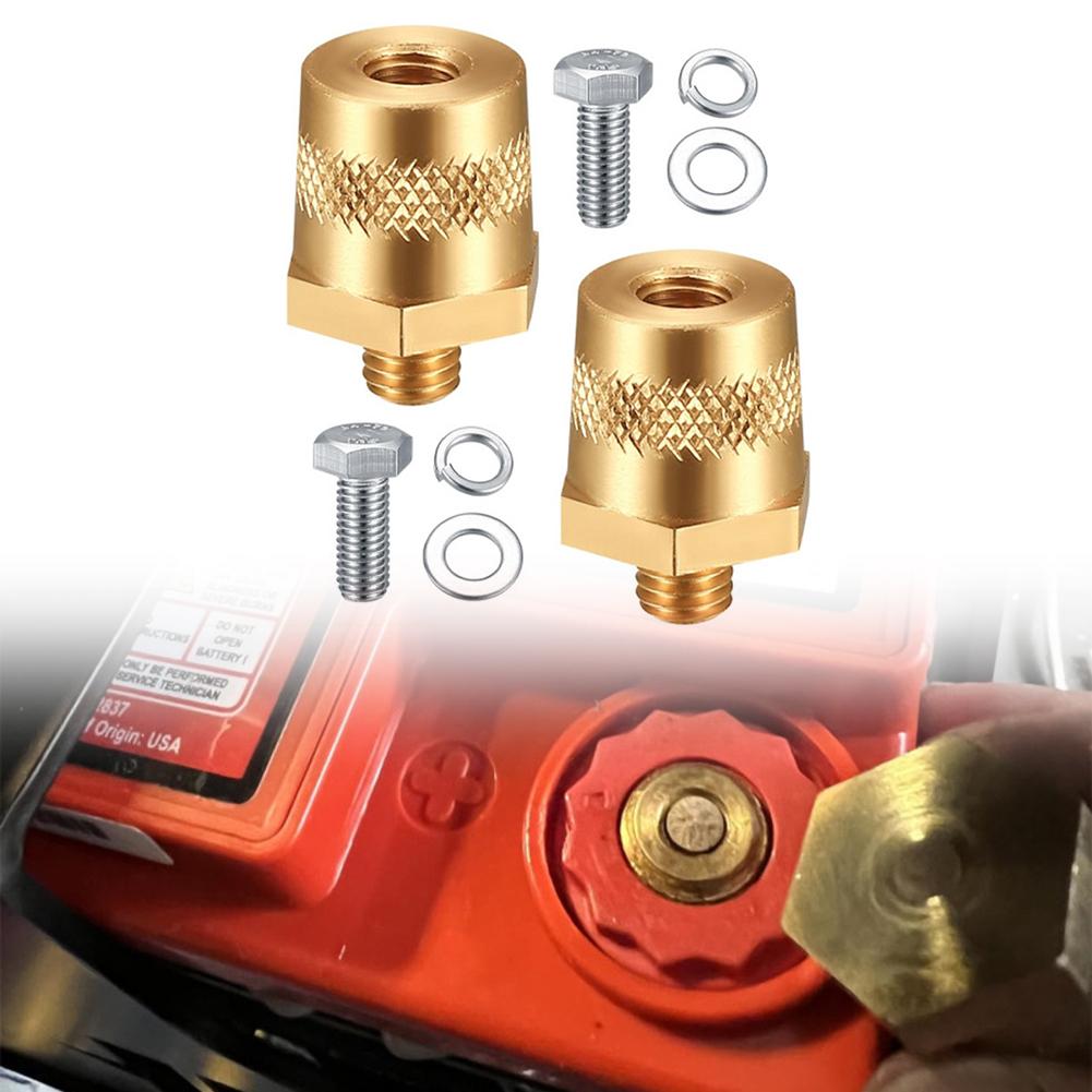 Car Battery Terminal Adapters M8 Car Battery Terminals Car Positive Negative Battery Post Connector With Screws And Washers