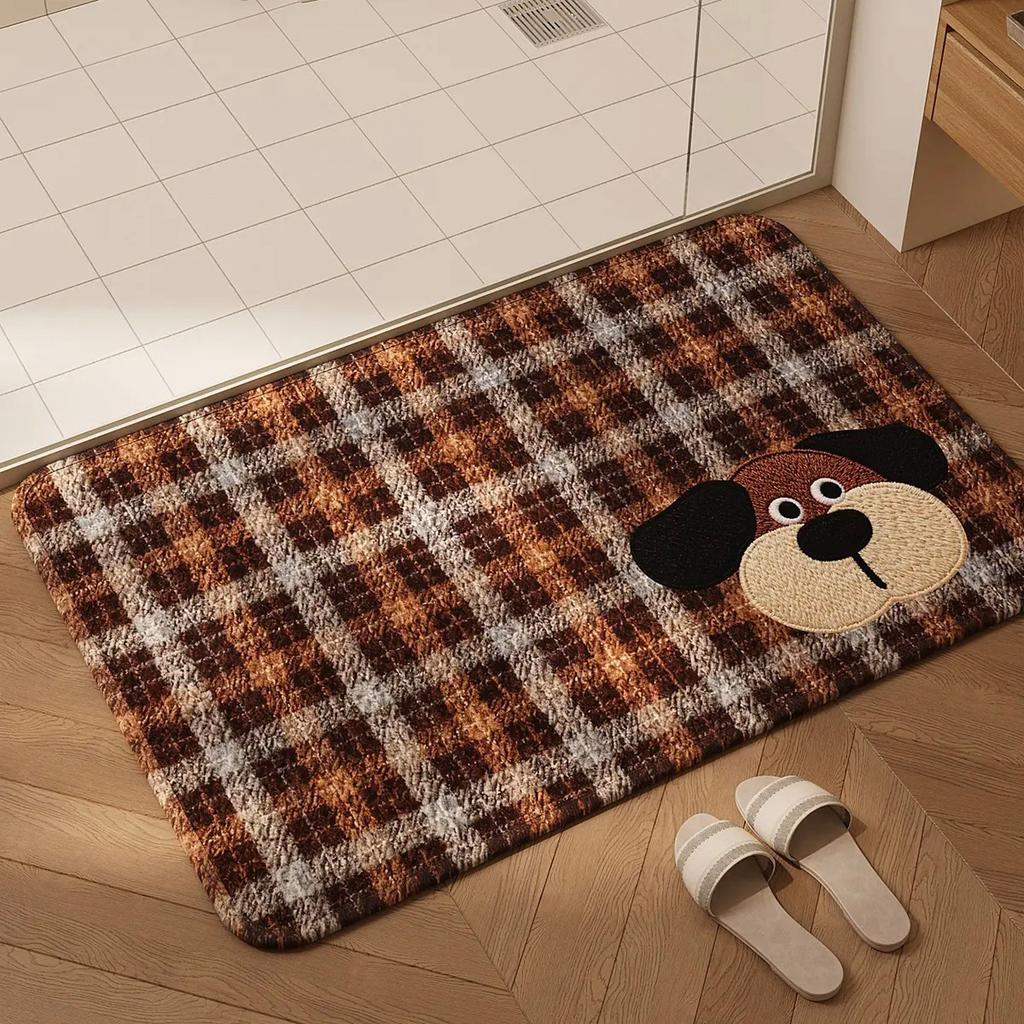 Absorbent quick-drying foot blanket wear-resistant and dirt-resistant woven square bathroom floor mat