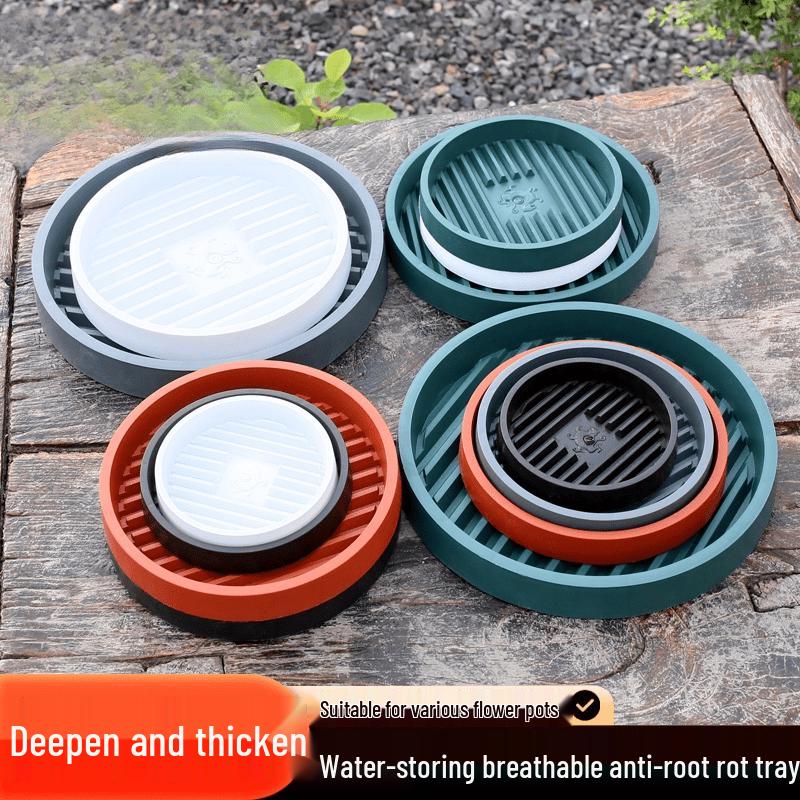 HUA BO SHI Breathable Round Plastic Flower Pot Tray