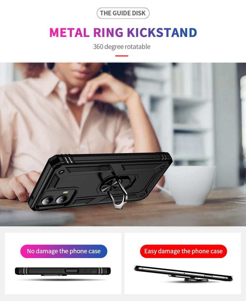 Armor Shockproof Case For Moto G 5G G Play Power Stylus 2024 G Pure Play Stylus G Power 2023 Metal Ring Cover