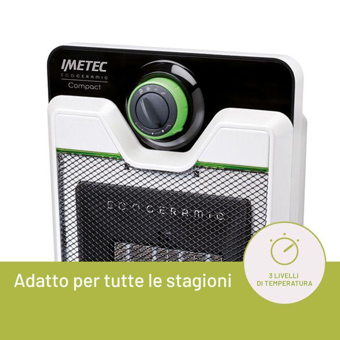 Chauffage de ventilateur électrique - IMETEC - Compact Intérieure Noir, Blanc - 2000 W - Sol - 2kW