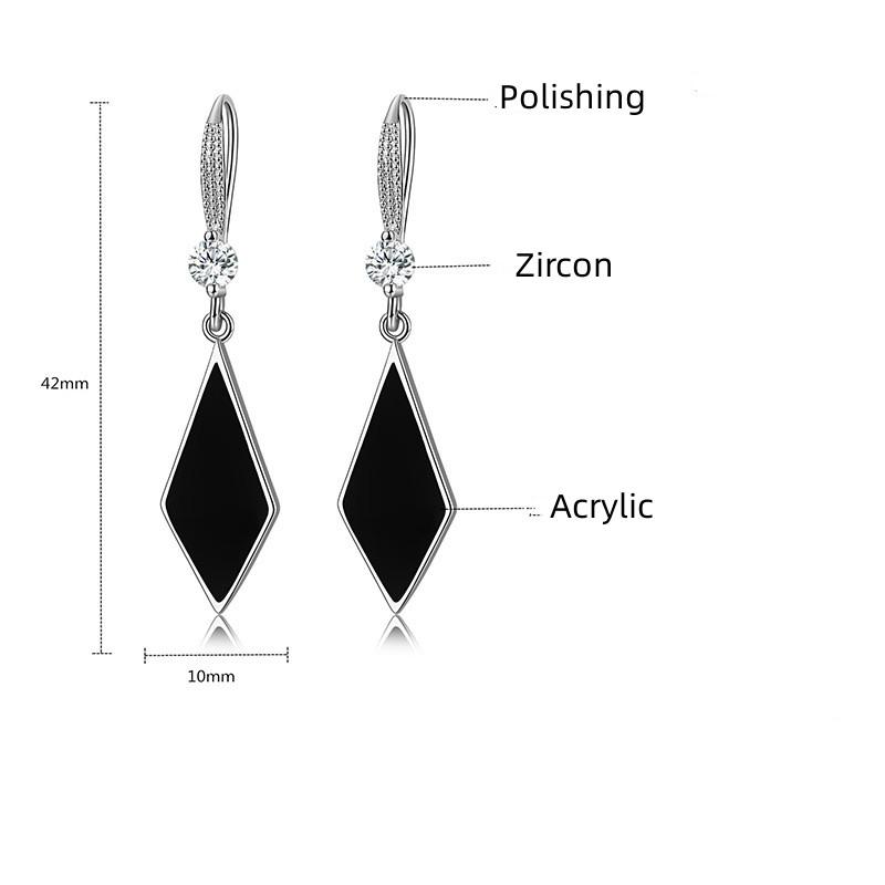 Buyee 925 Sterling Silver Long Dangle Earring for Woman Girl Excellent Fashion Light Acrylic Fine Jewelry Earring