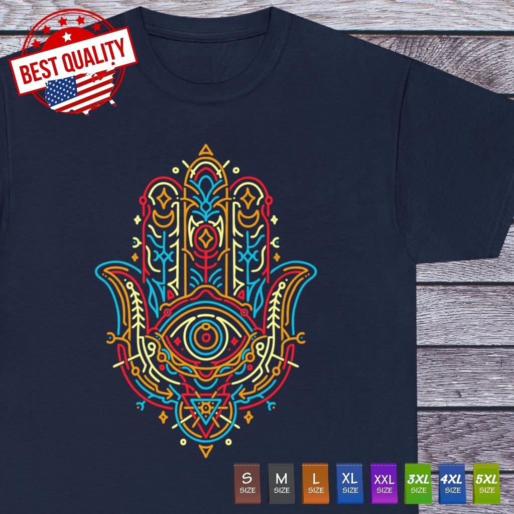 Hamsa Hand T Shirt Old School Tattoo Yoga Tee Clothing Tribal Mandala Boho