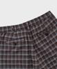 PREF Brown Tratan Check Elastic Waist Trouser