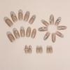 24 Pcs Oval Sweet Girl Small Fragrant Wind Diamond Nail Art Plaid Pile Diamond False Nail Finished Wear Nail