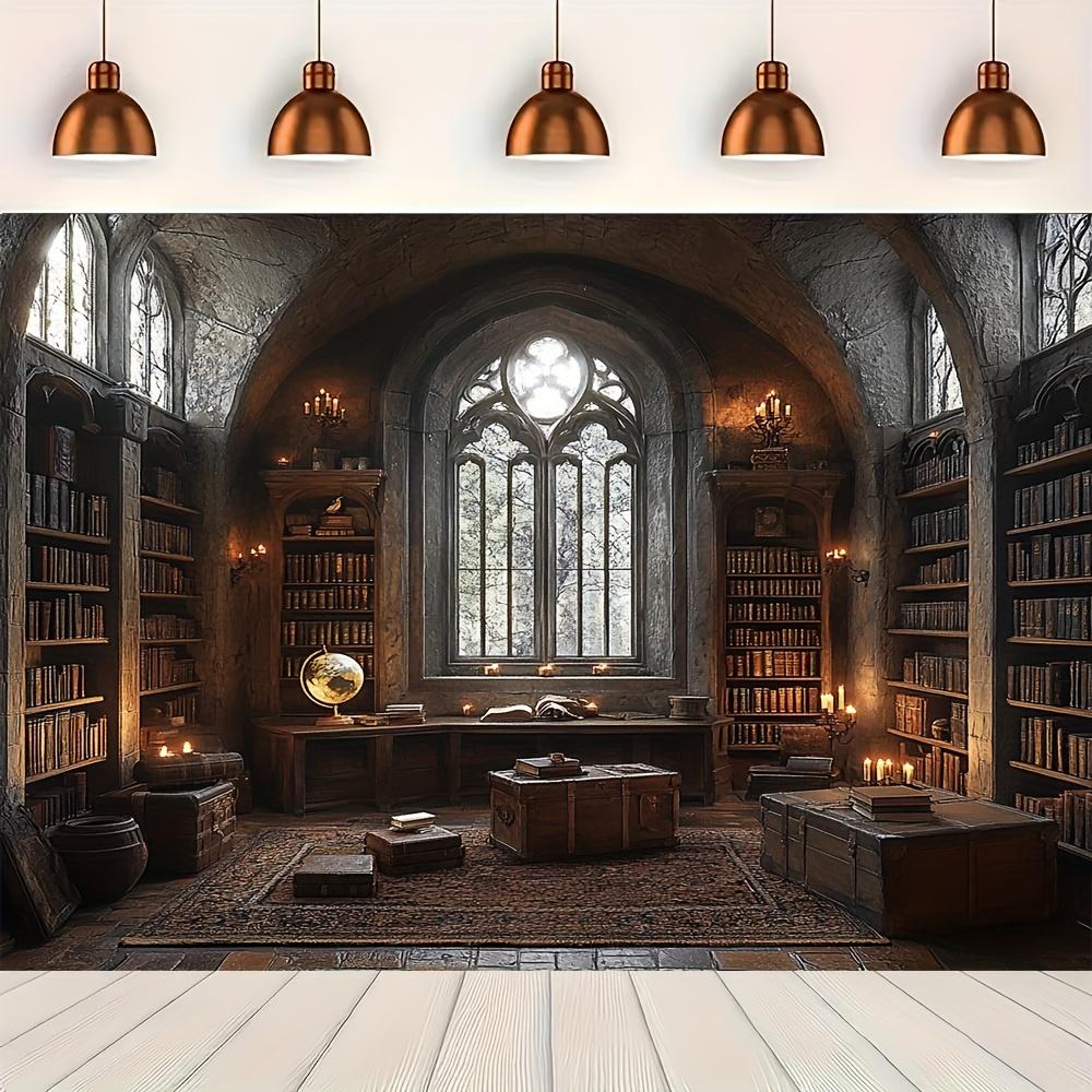 The theme revolves around a magic school, used for events, photography sessions, and live streaming backgrounds. (as the picture,100x150cm)