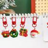 1PC Cartoon Shape Xmas Key Rings For Friends Key Holders Holiday Bag Pendants Part Resin Gifts Multiple Options Available