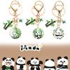 1PC Car Alloy Fashion New Cartoon Cute Panda Keychain Accessories Pendant DIY Bag