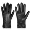 Gants en Cuir Véritable Peau de Mouton Hommes Femmes Hiver Chaud Doublure Cachemire Écran Tactile Gants de Sport pour Course à Pied Vélo Ski Conduite