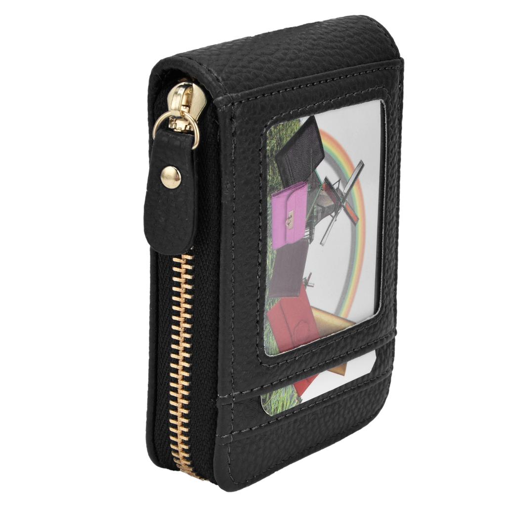 Credit Card Bag with Zipper Fashionable Mini Portable Antimagnetic ID Cards Holder Wallet
