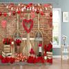 Valentine's Day Decoration Shower Curtain Holiday Gift Party Background Decoration Fabric Washable Shower Curtain Bathroom Decor