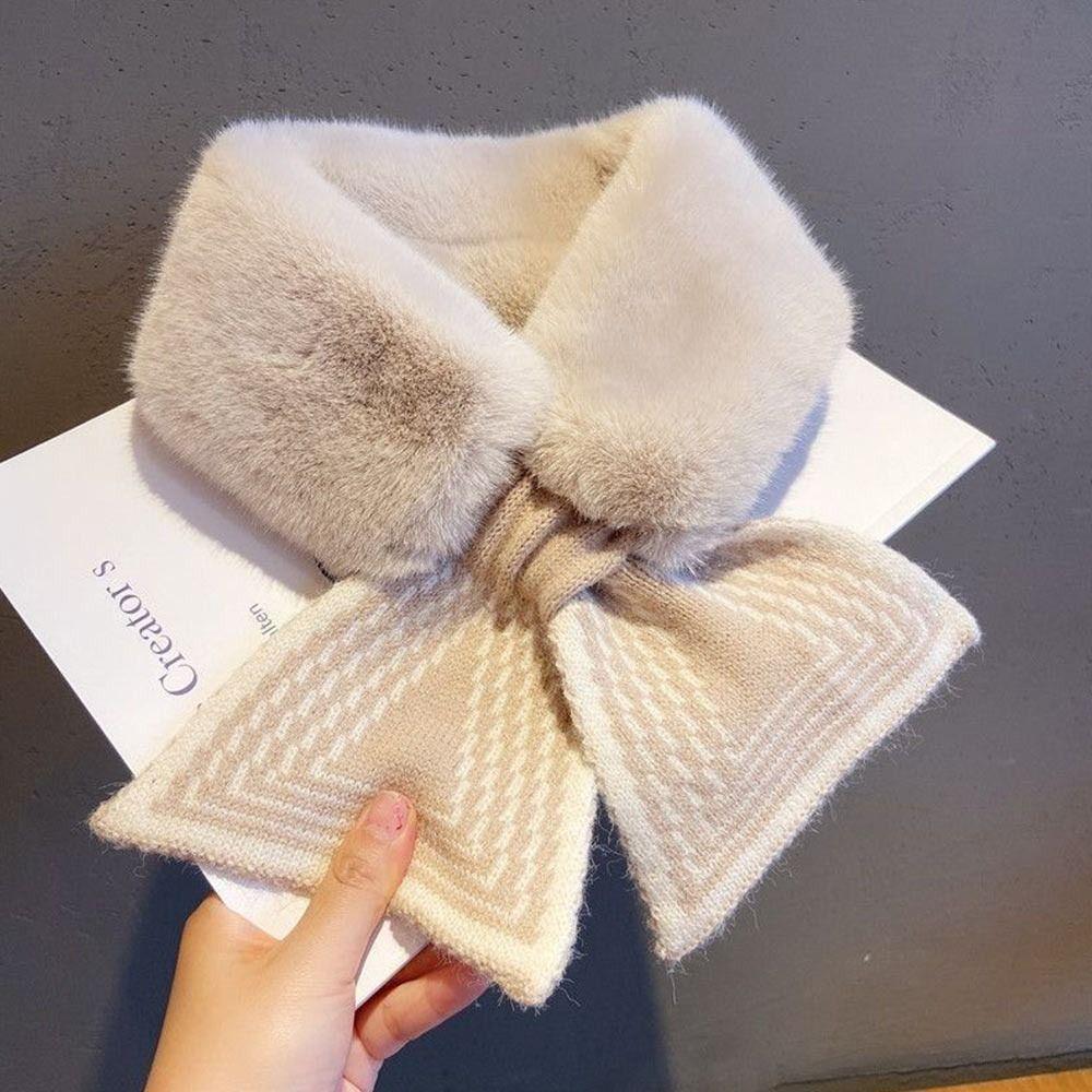 Solid Color Winter Neck Warmer Thicken Elegant Shawl Fashion Accessory Plush Scarf Cold Weather