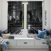 2 stk Svart og Hvit Gardin New York City Nattscene Byliv Brooklyn Manhattan Passer Til Soverom Stue Spisestue