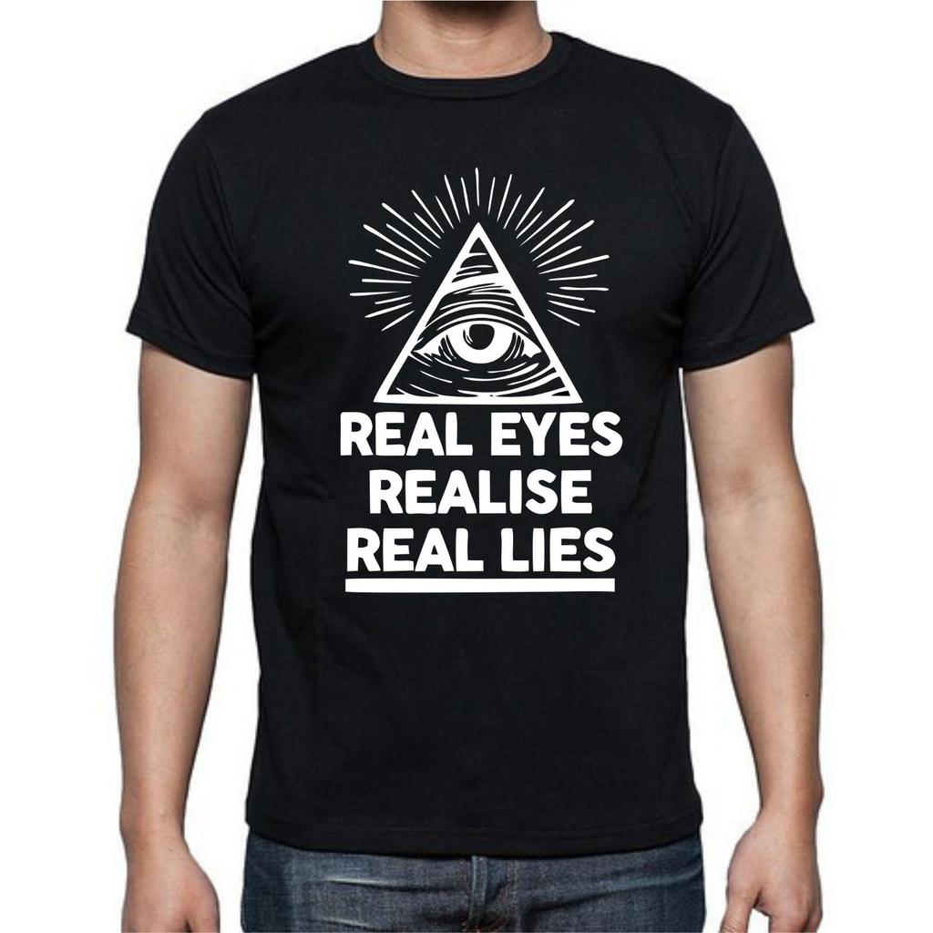Real Eyes Realise Real Lies Illuminati Triangle T Shirt Mens Womens Tees Top Tee