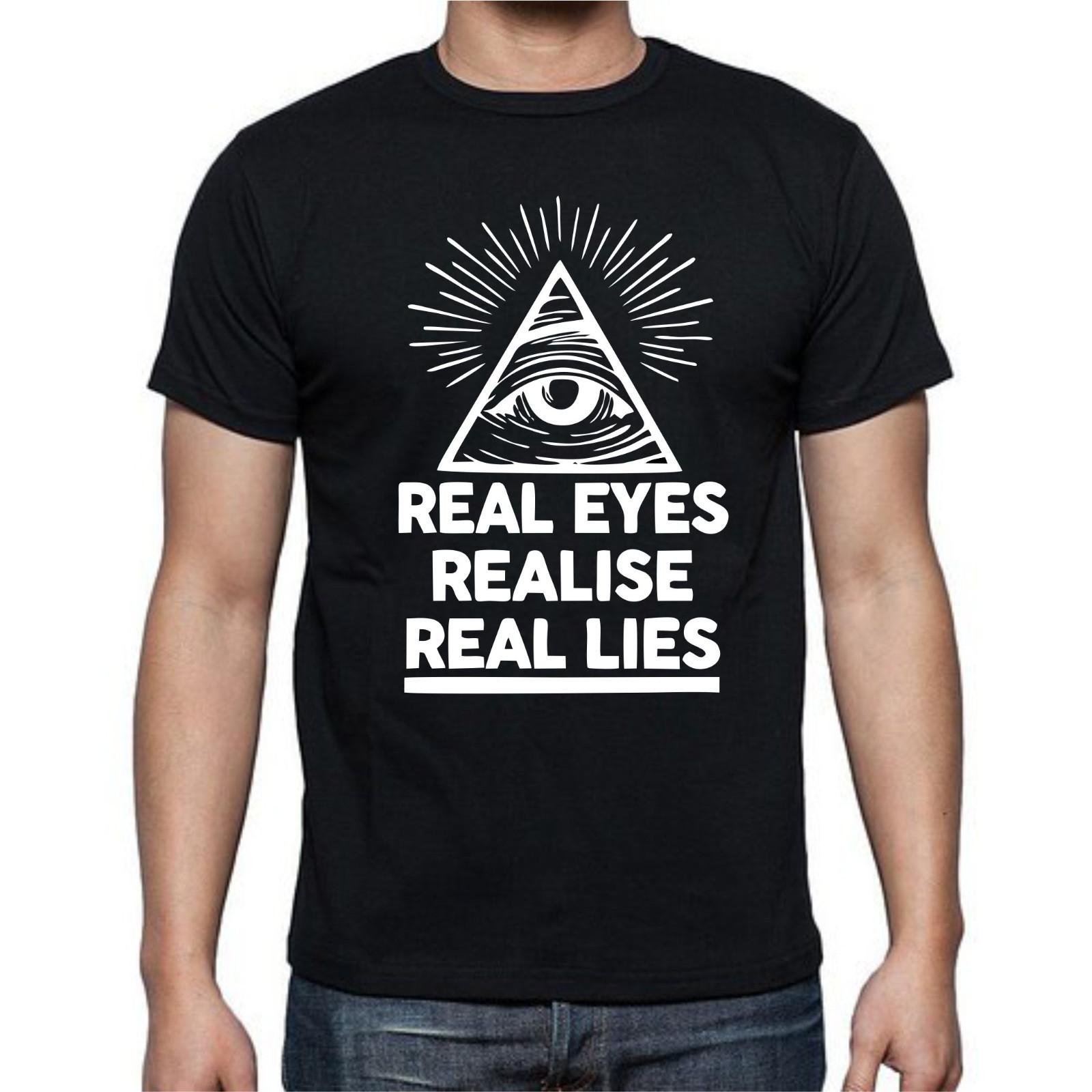 Real Eyes Realise Real Lies Illuminati Triangle T Shirt Mens Womens Tees Top tee M