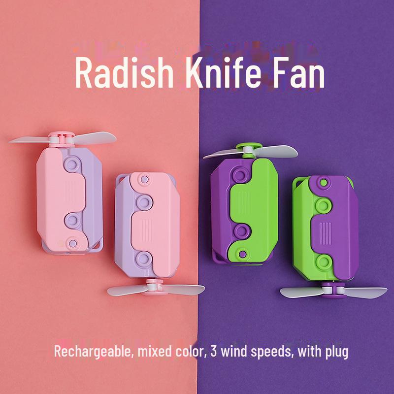 Tragbarer Doppelnutzungs-Karottenmesser-Ventilator: Mini Handheld & Elektrischer Wiederaufladbarer Kühler