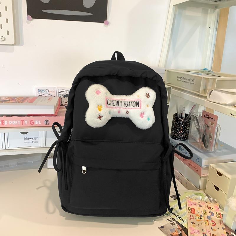 Cute girl versatile casual backpack this year popular solid color simple junior high school student schoolbag girls backpack