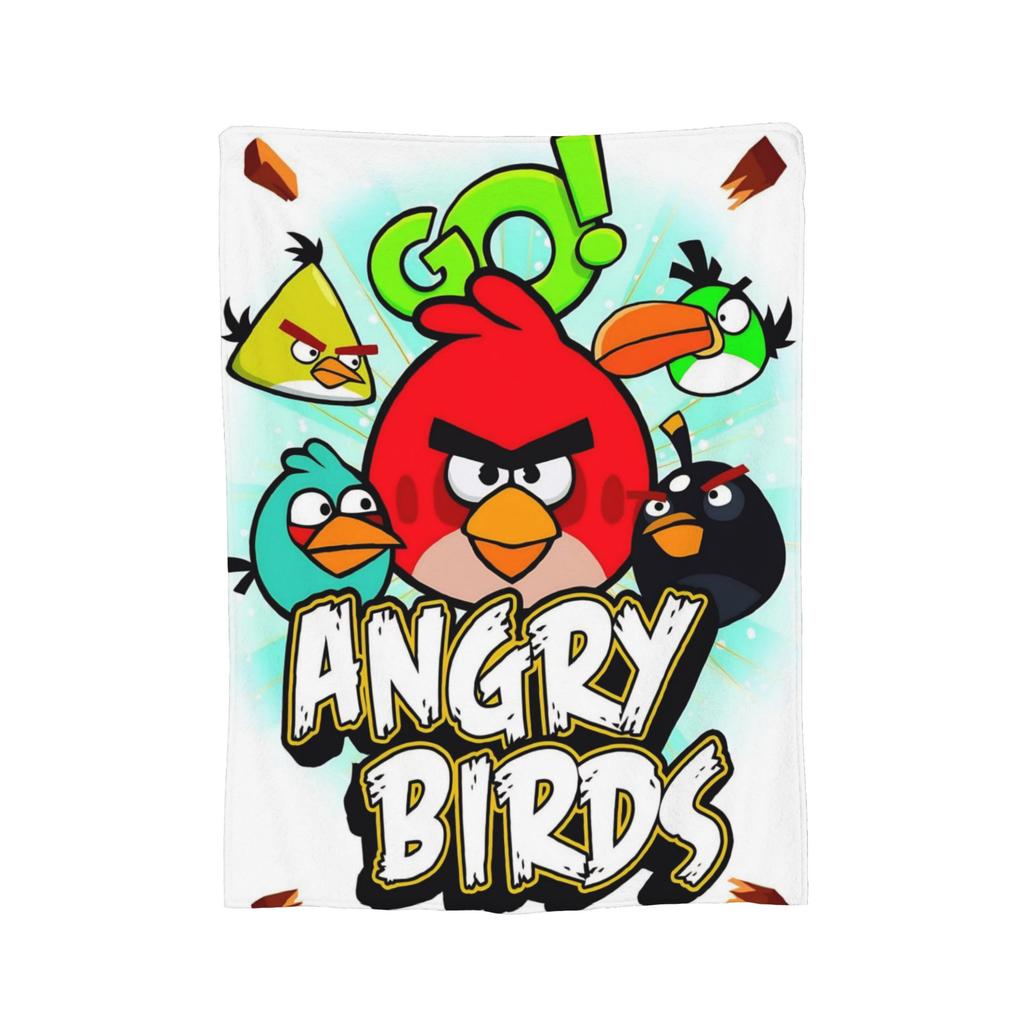 A-Angry Anime B-Birds Games Red Fleece Throw Blankets Blanket for Bedding Car Super Warm Bedspread,