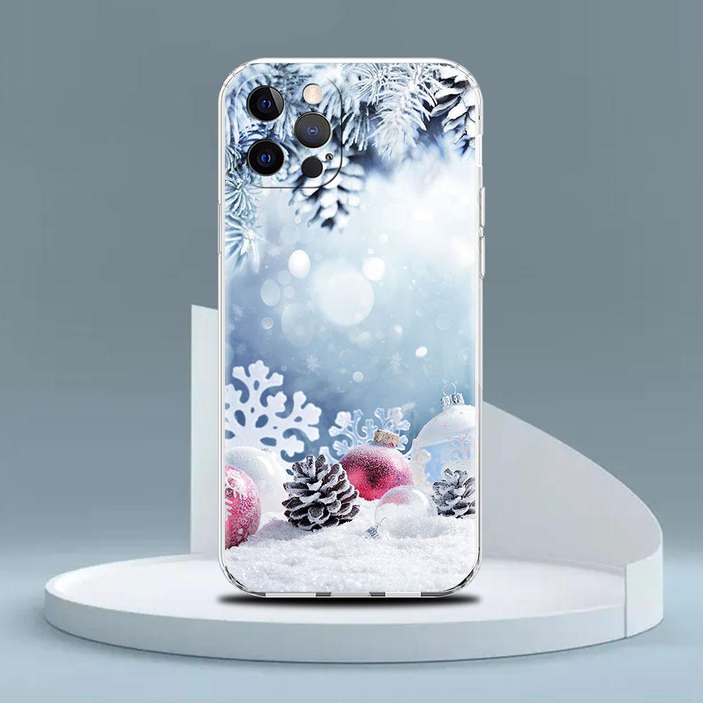 Snowflake Snow Christmas Clear Case For Apple iPhone 11 14 13 Pro 12  7 8 Plus SE 2022 XR X XS Max 6 6S Silicone Phone Cover