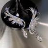 Simple Alloy Long Wing Stud Temperament Feather Earrings Silver Wings Shape Elf Ear Cuff Earrings Jewelry Accessories Gifts