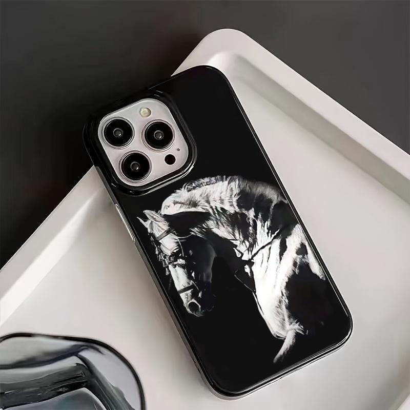Artistic Black And White Horse Design Phone Case For iPhone 11 12 13 14 15 16 17 Pro Max 16E 17 Air X XR XS Max 7 8 Plus Cover