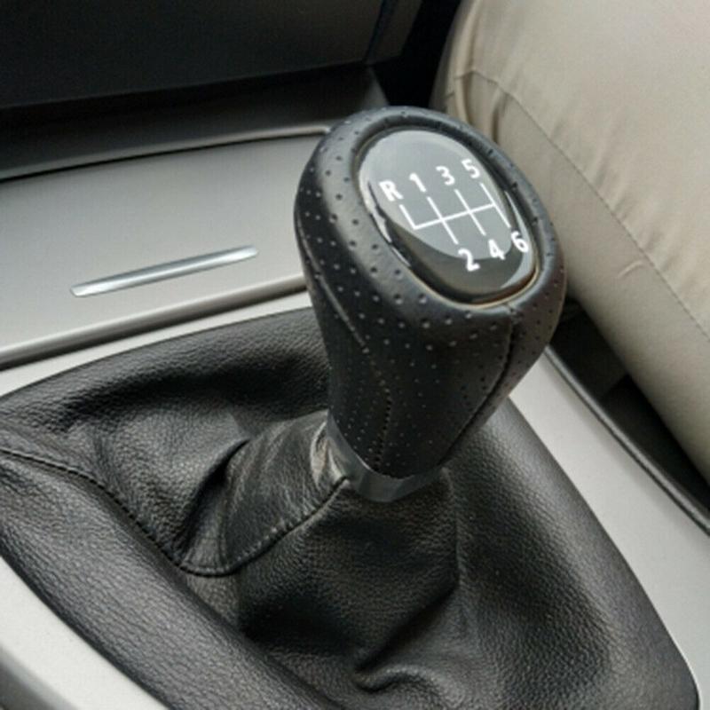 Authentic 6 Speed Gear Shift Knob Leather For -BMW 1Series 3Series E81 E82 E87 E88 E90 E91 E92 E93
