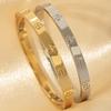 18K Gold-Plated Stainless Steel Nail Bracelet for Women - European & American Versatile Design