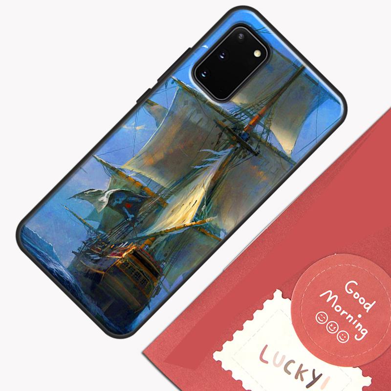 Sailing Pirate Ship Boat Phone Case For Samsung Galaxy S25 S24 S20 S21 S22 S23 Ultra S9 S10 Plus S25 FE Cover Shell