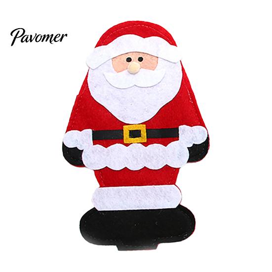 Christmas Tableware Decor Cutlery Holder Pockets, Santa Snowman Reindeer Bags, Pouch for Parties Bags Spoon Knife Fork, Xmas Party Dinner Table