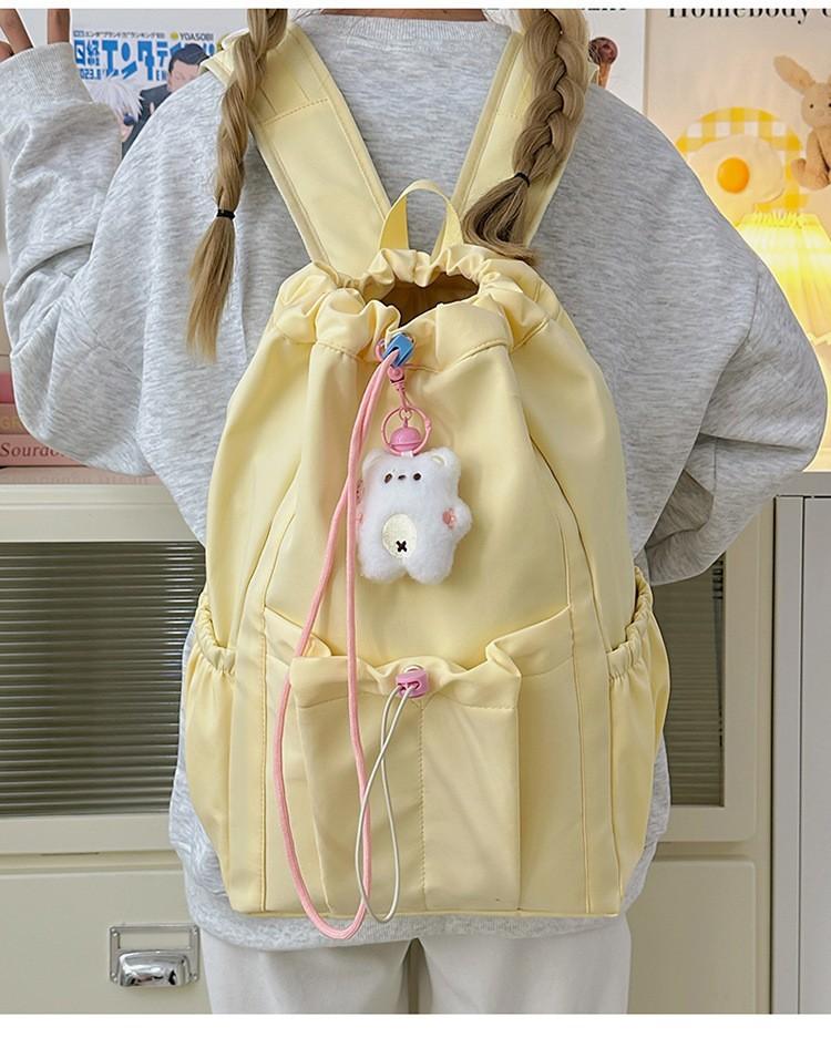 High-value schoolbag, new girl's heart drawstring bundle, commuter travel backpack, student class versatile backpack