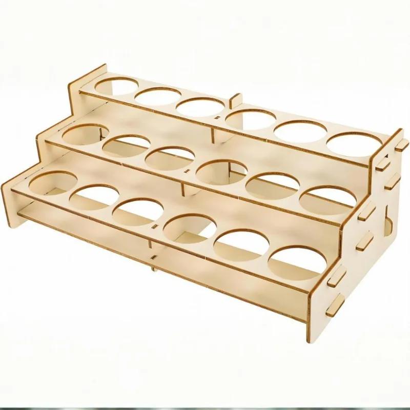 Top Quality Wooden Paint Rack Organizer for Pigment Bottles and Art Supplies Display Shelf Compact Storage for Crafting