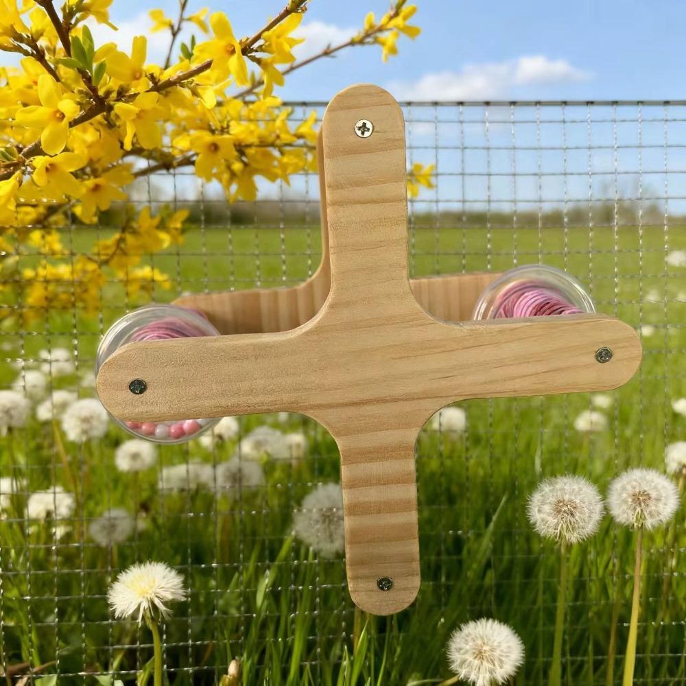 Accesorio para Jaula Percha Giratoria 360° para Pájaros Madera DIY Interactiva Colgante Resistente al Desgaste Parque de Juegos para Loros Juego para Pájaros