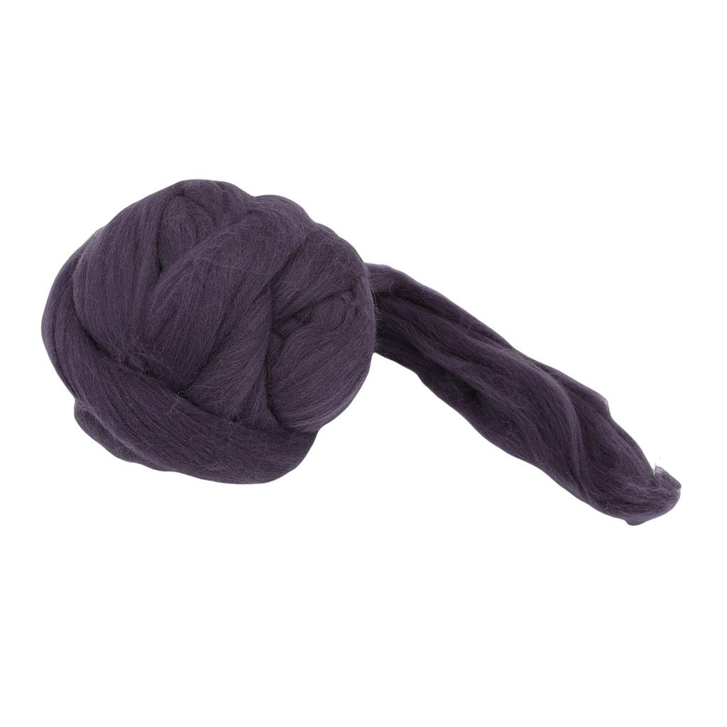 Wool Roving 200g Dark Gray Soft Wool Roving Yarn for Felting Blending Weaving Crafting