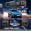 Cámara de salpicadero para coches 4 canales Caja negra WiFi Cámara de conducción FHD 1080P Visión nocturna Grabación en bucle Accesorios para coche