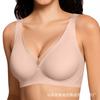 Deep V Seamless Wirefree Bra Push Up Thin Smooth Women's Lace Trim Adjustable Comfortable Breathable