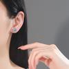 0,5 & 1 Karat Runder Schliff VVs1 Moissanit Doppel-Halo-Steckohrringe GRA-zertifiziert 925er Sterlingsilber für Damen Hochzeits Schmuck
