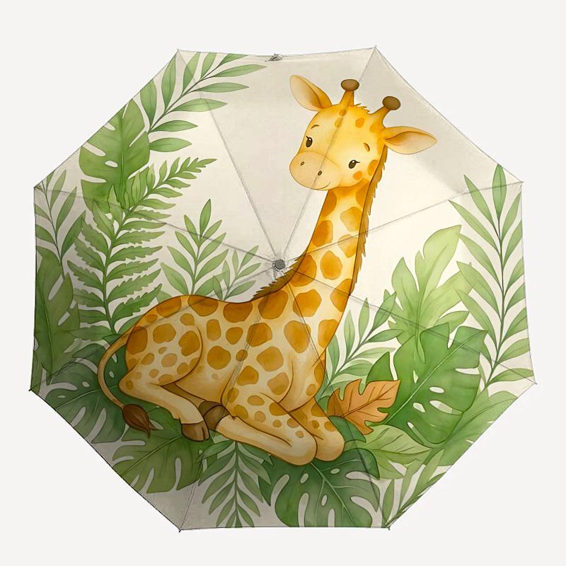 

1PC Giraffe Plant Umbrella-8-Rib Reinforced Portable Folding Travel Suitable for All Seasons Outdoor Daily -Z0470