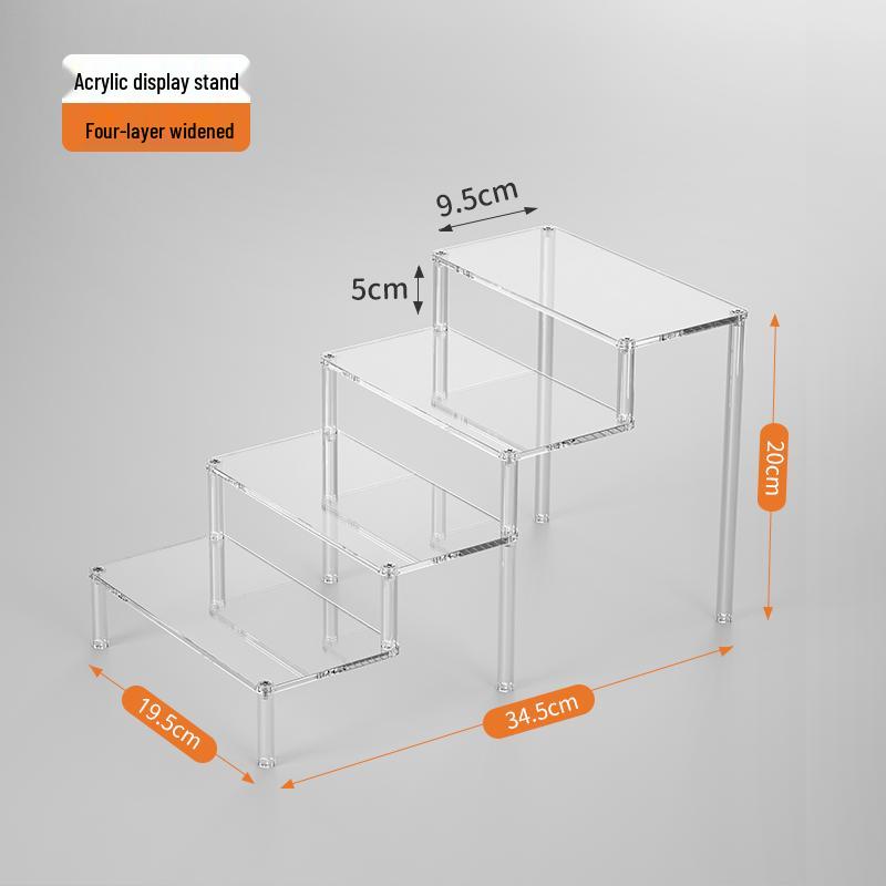 Acrylic Tiered Display Stand for Figurines and Blind Box Dolls - Transparent Home Organizer