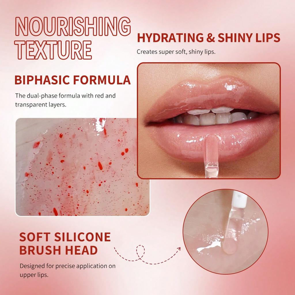 Lip gloss and lip oil in one, liquid lipstick, moisturizing lips, specially designed for fine lip care.
