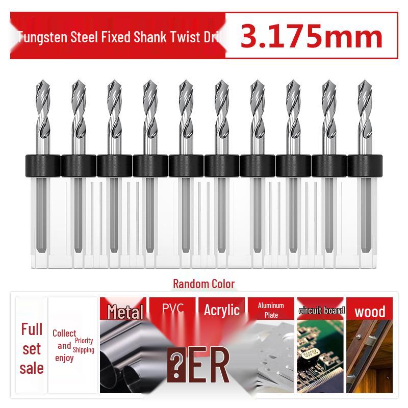 PCB Tungsten Steel Micro Twist Drill Set, 0.2-3.0mm, Fixed Shank