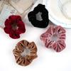 Korean Black Velvet Elastic Hair Tie for Women - Thick, Simple Bun Accessory